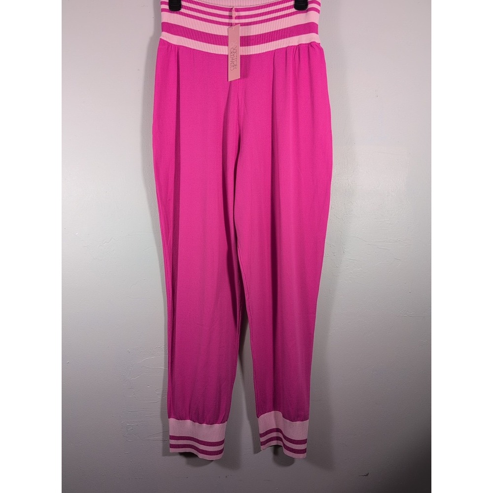 Victor Glemaud Womens Size M Jogger Pants Pink & White New